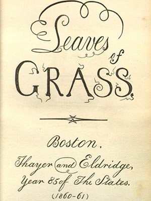 Title page of "Leaves of Grass," 1861
