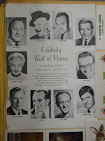 scrapbook page with magazine page titled "Celebrity Roll of Honor" with photos of celebrities framing the page, including one of Sophie Tucker.