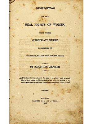 Observations on the Real Rights of Women, Agreeable to Scripture, Reason and Common Sense