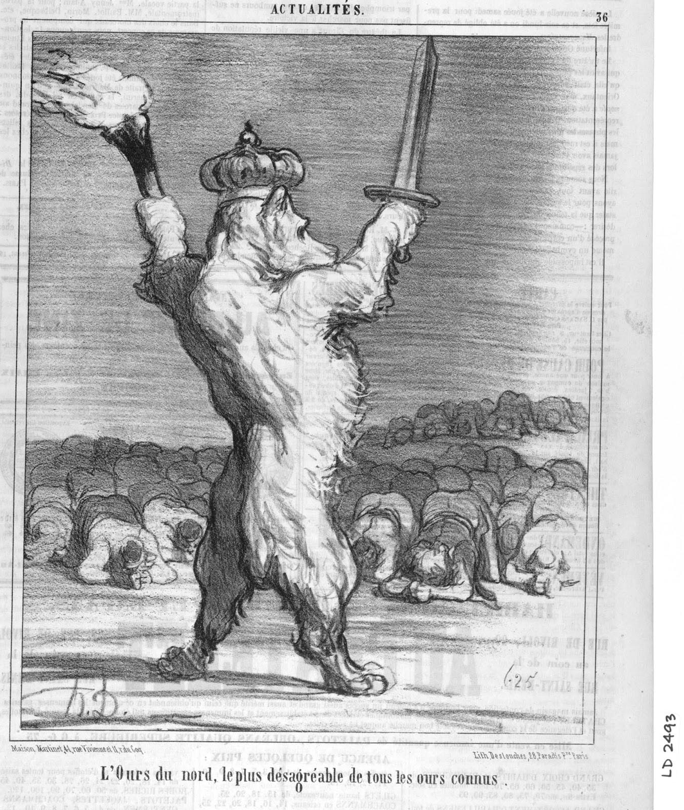 Honoré Daumier. Actualités, no. 36; Chargeons les Russes (Let’s Make Caricatures of the Russians), no. 10. Le Charivari. April 17–18, 1854. LD 2493.