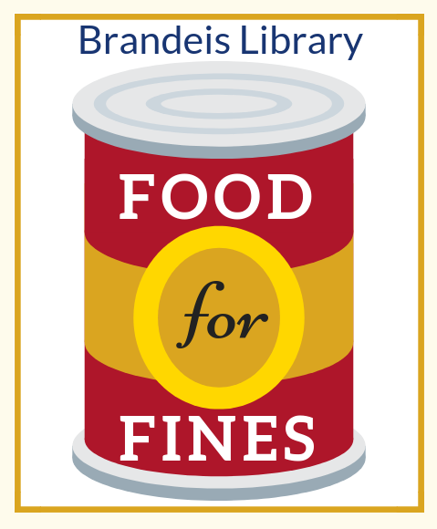 Brandeis food for fines graphic of a can. 