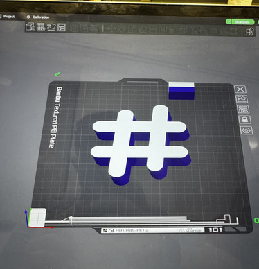 Image of a hashtag on a computer screen