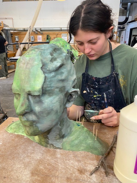 student sculpting