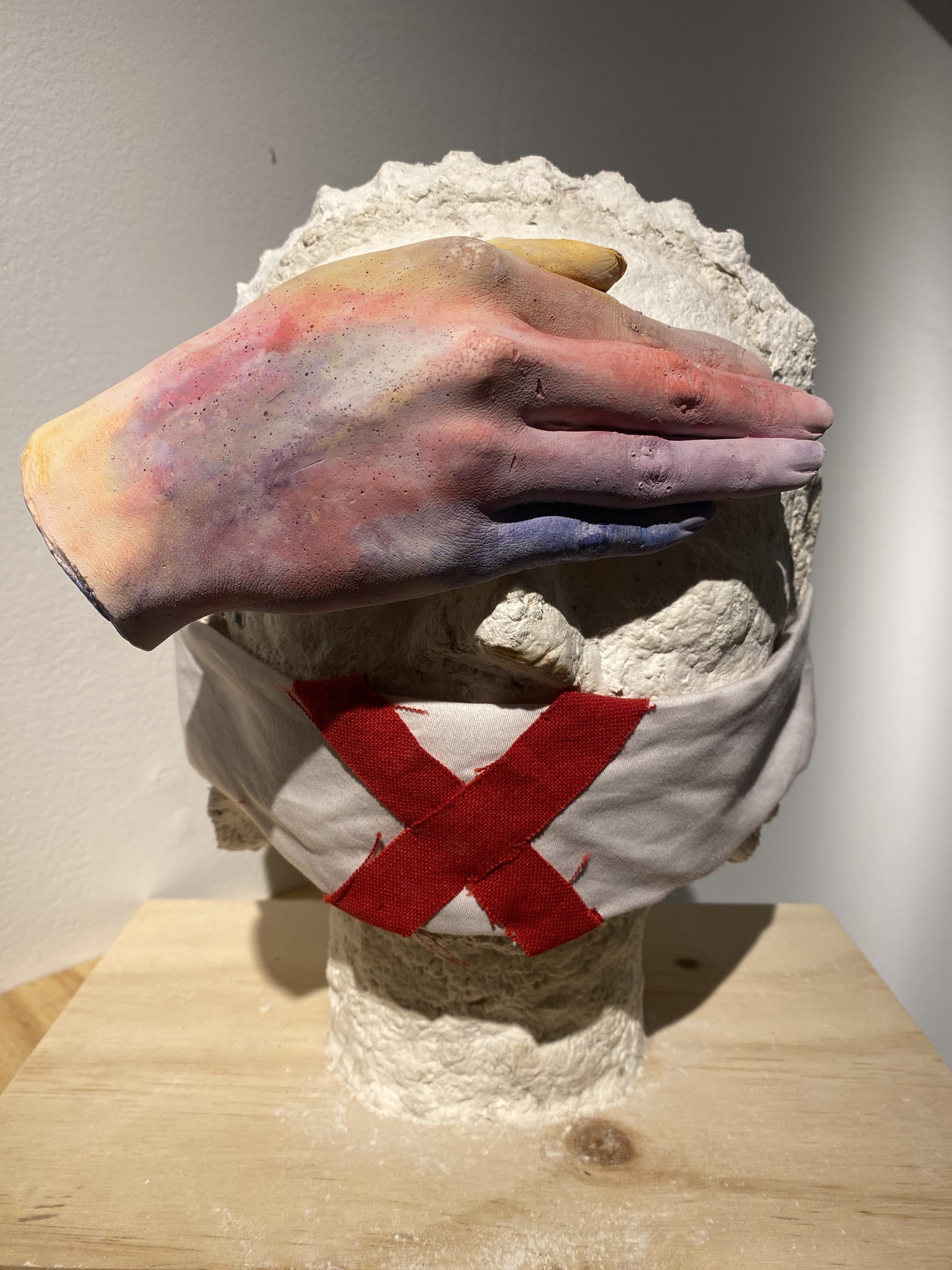 Photo of a sculpture of a head.