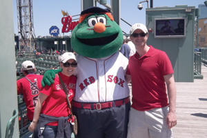 Alumni cheered on the Red Sox as they defeated the Oakland A's.