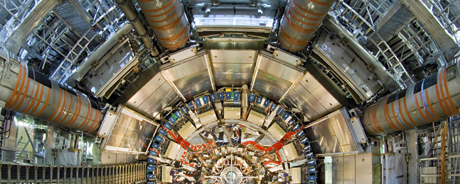 The ATLAS detector in the Large Hadron Collider.
