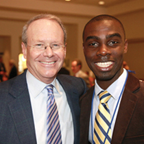 Trustee Bart Winokur and Daniel Acheampong '11, Student Union president.