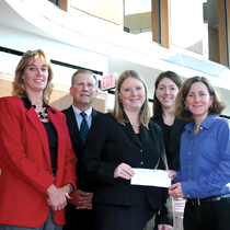 TD Bank's Laurie Benson and Daniel Griggs; Elena Weiss, assistant VP and store manager in Waltham; Audra Grady, academic administrator and store manager in Waltham; and Jessica Paquin, assistant director for academic internships.