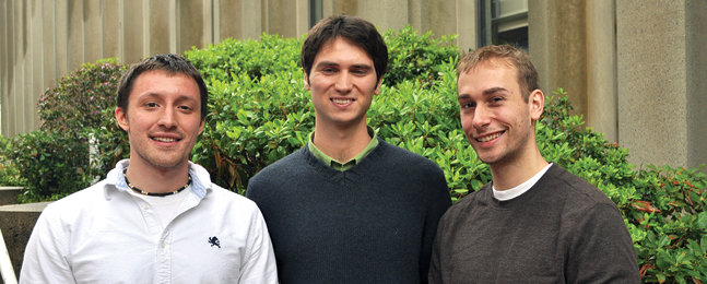 Grad students Bill DeRusha, Josh Silverman and Jason Urton.