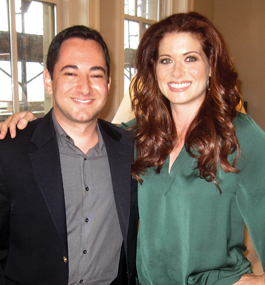 Scott Feinberg ’08 and Debra Messing ’90