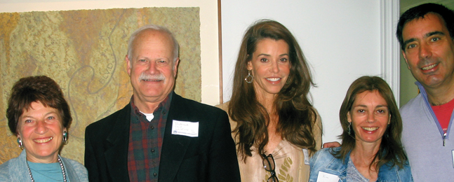 From left: Myra Novogrodsky ’68, Steve, Heather, and Kim and Mark Surchin ’78.