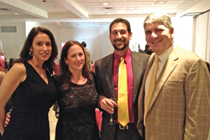 Rob Levy ’89 celebrates the bat mitzvah of his daughter Valerie with some Brandeis friends.