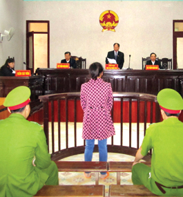 IN CUSTODY: Vietnamese police testified in court against Chi's trafficker, who received an 11-year prison sentence.