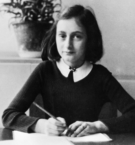 'AN ATTENTIVE WRITER': Twelve-year-old Frank in 1941, the year before she and her family went into hiding.