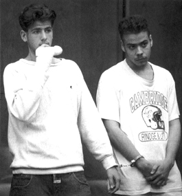 THE GUY WHO THREW THE PUNCH: Donovan (left) and Alfredo Velez at their arraignment, on Sept. 21, 1992.