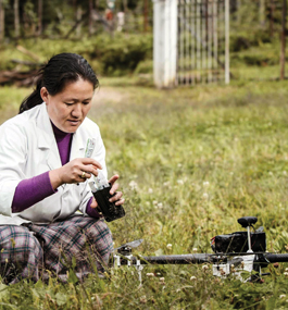 TESTING IN BHUTAN: Drones can fly just 20 miles before their batteries have to be recharged or replaced. Networks of charging stations will be built to keep them on the move.