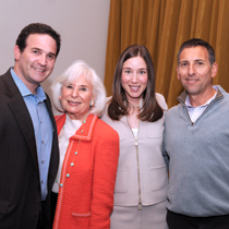 Brad Akers ’95, president of the Alumni Club of Chicago; Trustee Dolores Kohl ’55; Laura Neiman ’97; and Trustee Len Goodman served as event hosts. Brad Akers ’95, president of the Alumni Club of Chicago; Trustee Dolores Kohl ’55; Laura Neiman ’97; and Trustee Len Goodman served as event hosts.