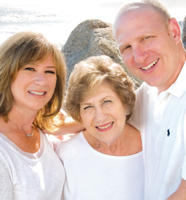 Dorothy Richards, P'83 (center), with Karen Richards Sachs '83 and Laurence Richards.