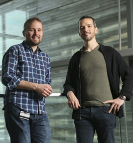 Stephen DeCamp, PhD’16, and Tim Sanchez, PhD’12