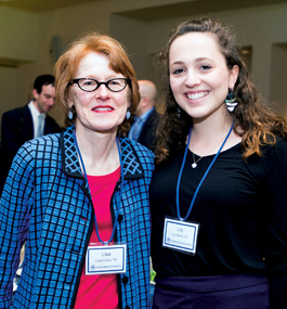 A student and a donor at the Scholarship Luncheon