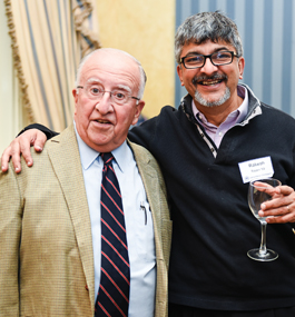 Juan Corradi and Rakesh Rajani at a Wien Scholars event