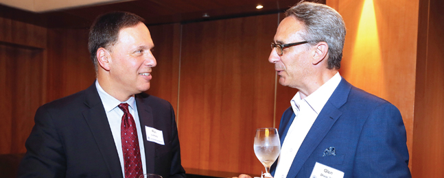 President Liebowitz with Glen Shear at a Jerusalem reception.