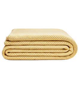 Photo of a folded cream-colored blanket
