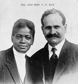 Black-and-white portrait of Emma Ray and her husband, Lloyd.