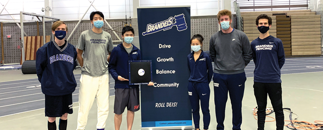 Members f the Brandeis fencing team