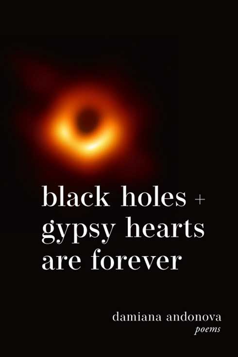 Book cover of "black holes + gypsy hearts are forever"