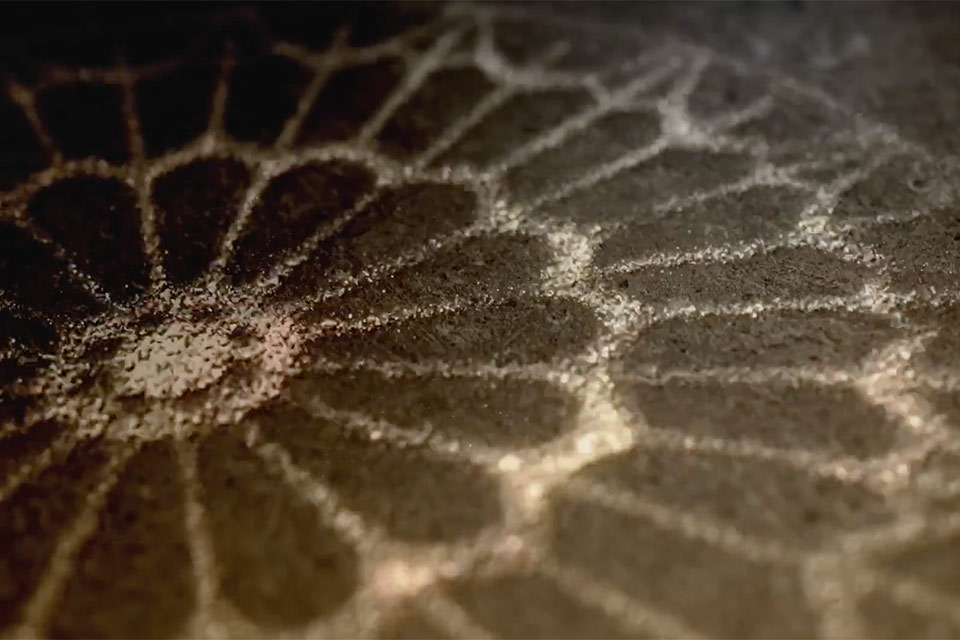 A geometric pattern meant to visualize sound.