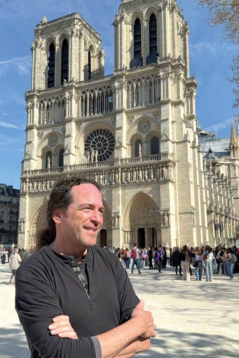 Brian Katz outside of Notre-Dame