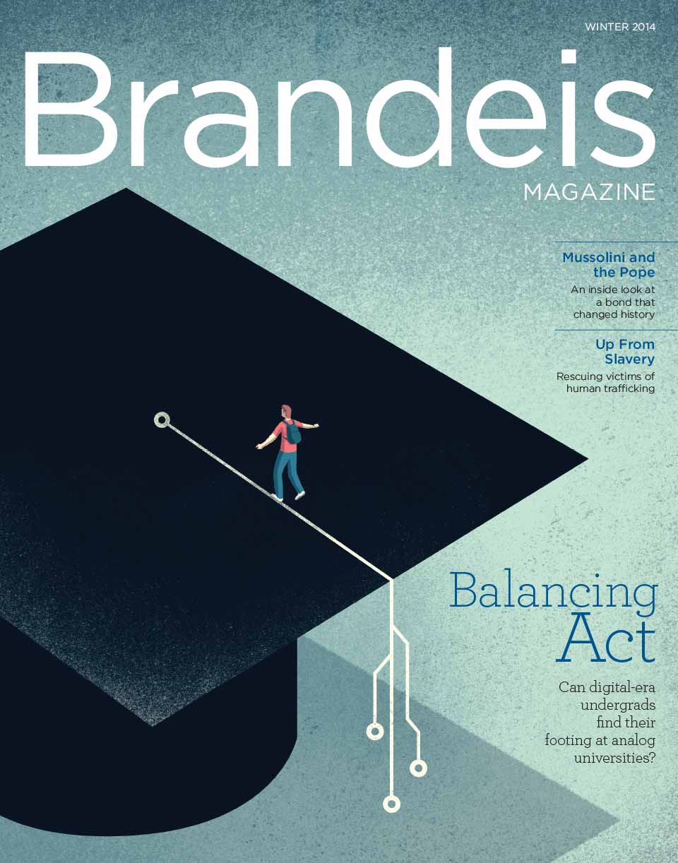 Winter 2014 Brandeis Magazine cover