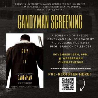 poster with candyman poster and qr code