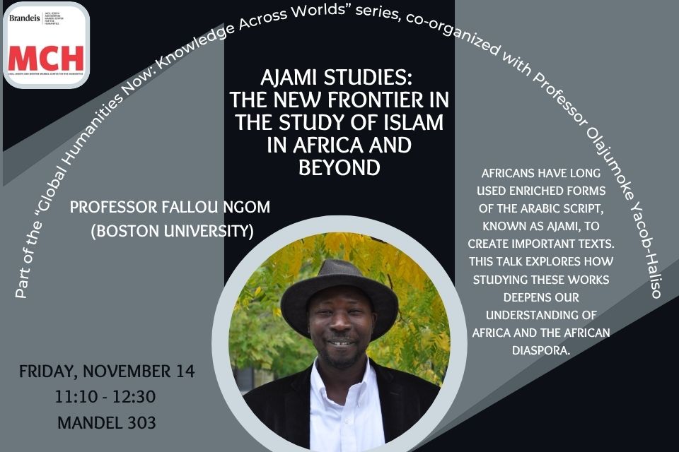 A photo of Dr. Ngom with event details