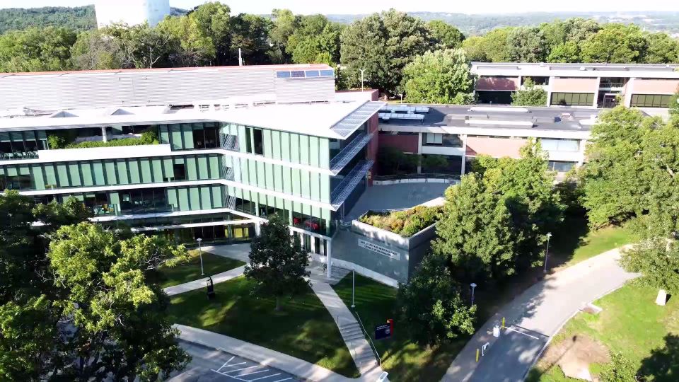 Overhead shot of Mandel Center for the Humanities