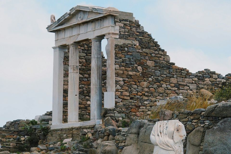 Temple on Delos with ancient statue's body