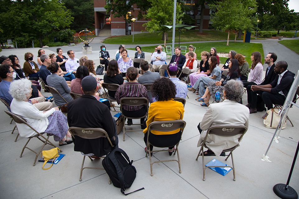 Group in circle outside.