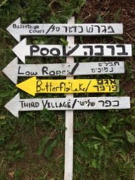 Sign post in Hebrew and English