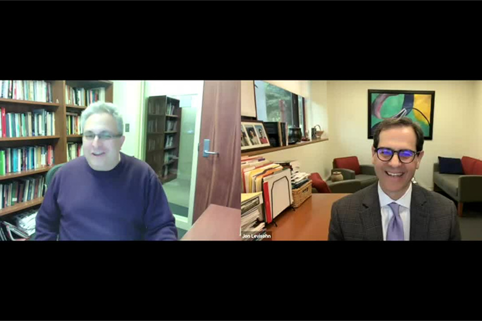 Zoom video window of Jonathan Krasner and Jon Levisohn