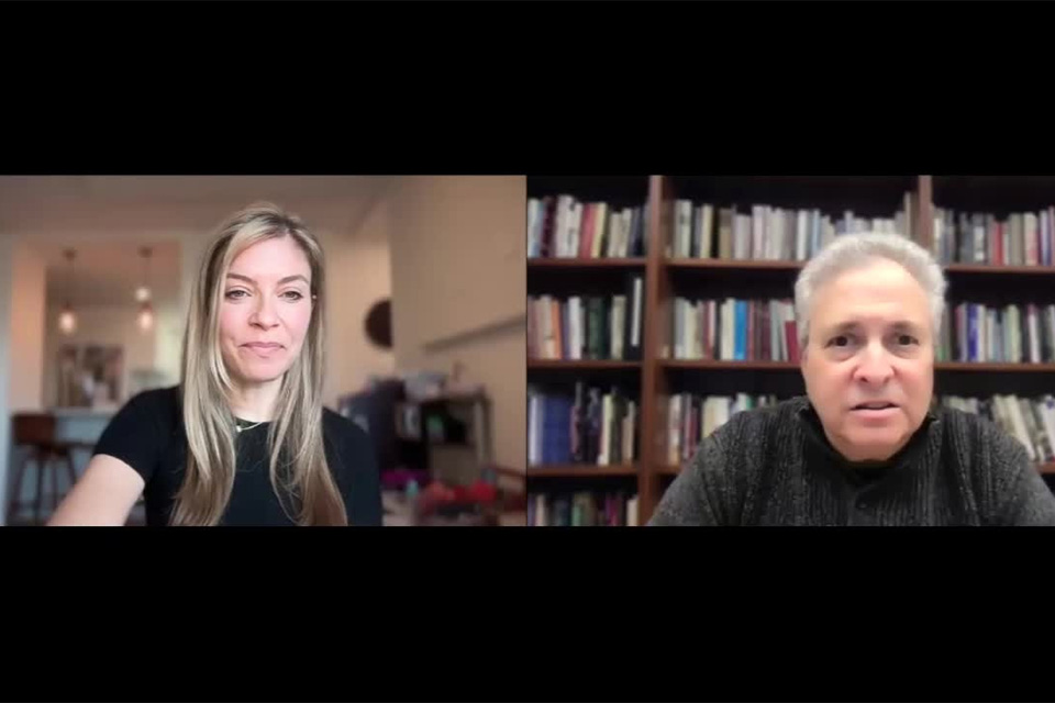 Zoom window with Yael Silverstein and Jonathan Krasner