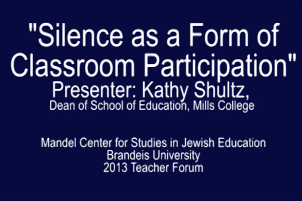 Title Slide: "Silence as a Form of Classroom Participation"