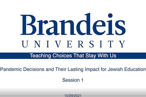 Title Screen: Teaching Choices that Stay With Us | Pandemic Decisions and Their Lasting Impact for Jewish Education