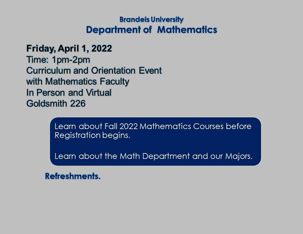 Math Curriculum and Orientation