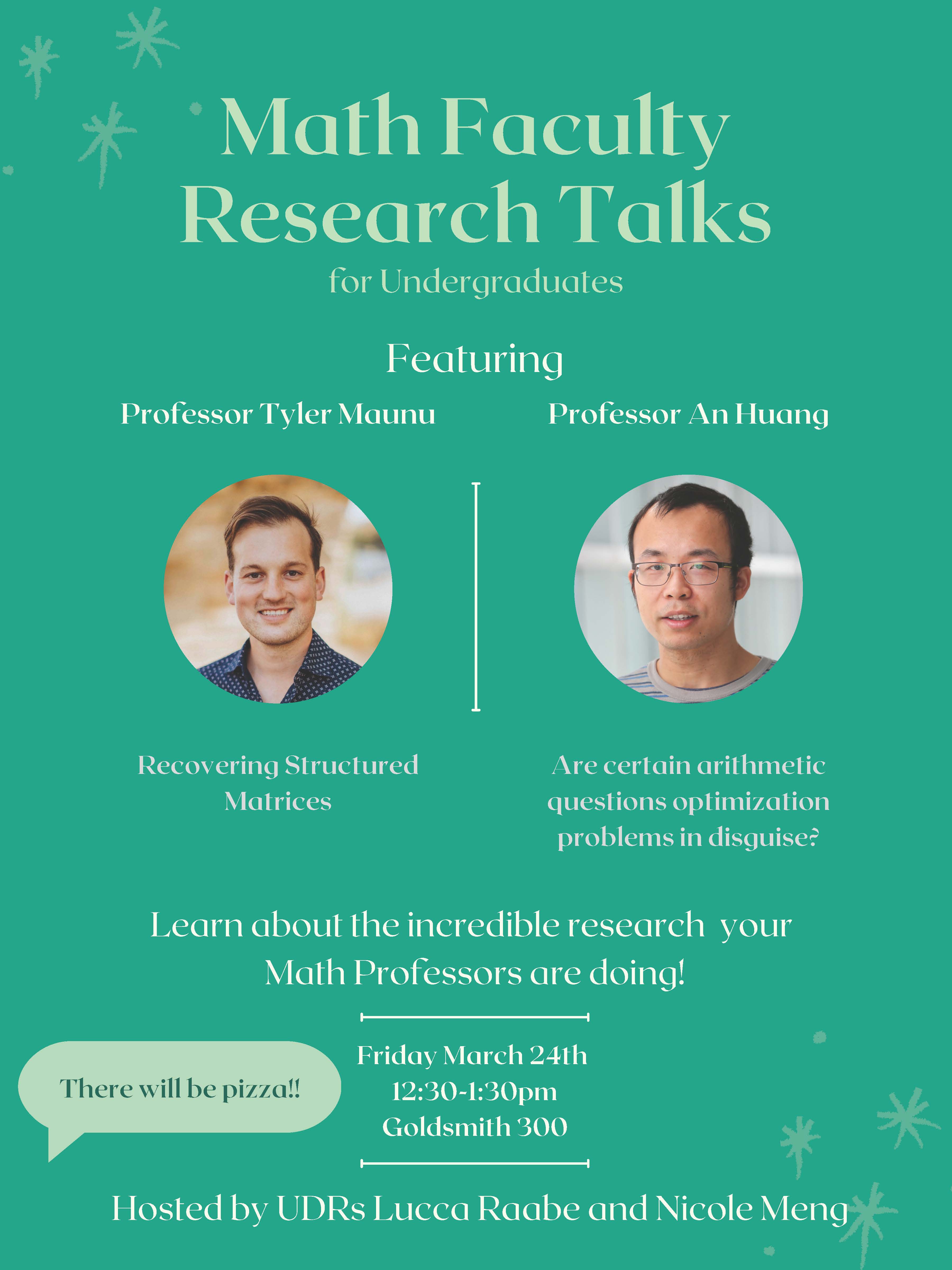 math faculty research talks for undergraduates