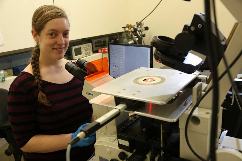 Margaret Morris working in the lab