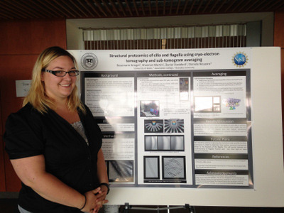 A student with her poster