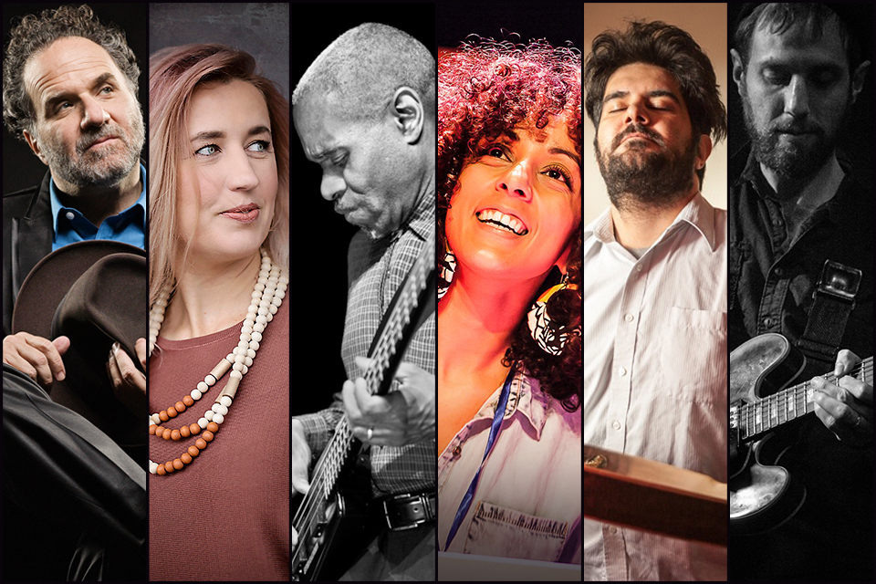A collage of the artists from the Mazel Tov Cocktail Party