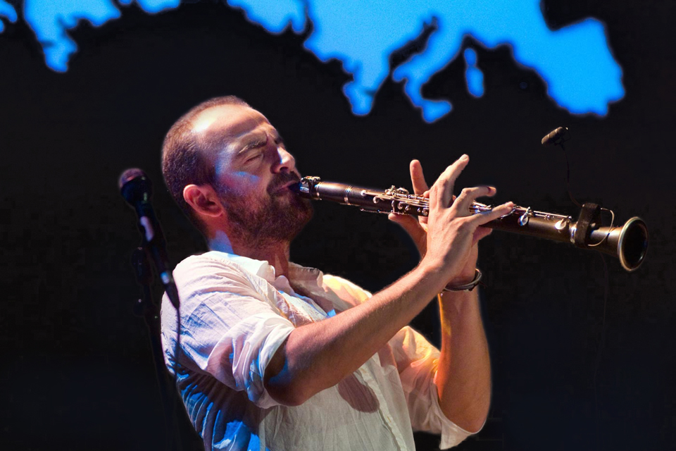 Guest artist Kinan Azmeh of Syria, playing the clarinet.