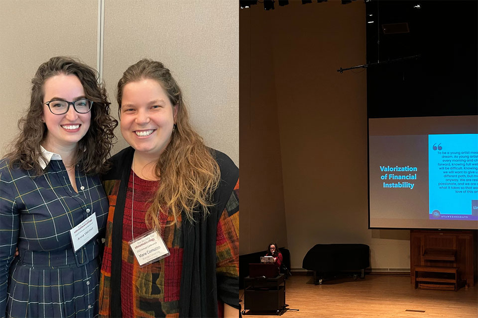 Department of Music graduate students presenting at a research conference.